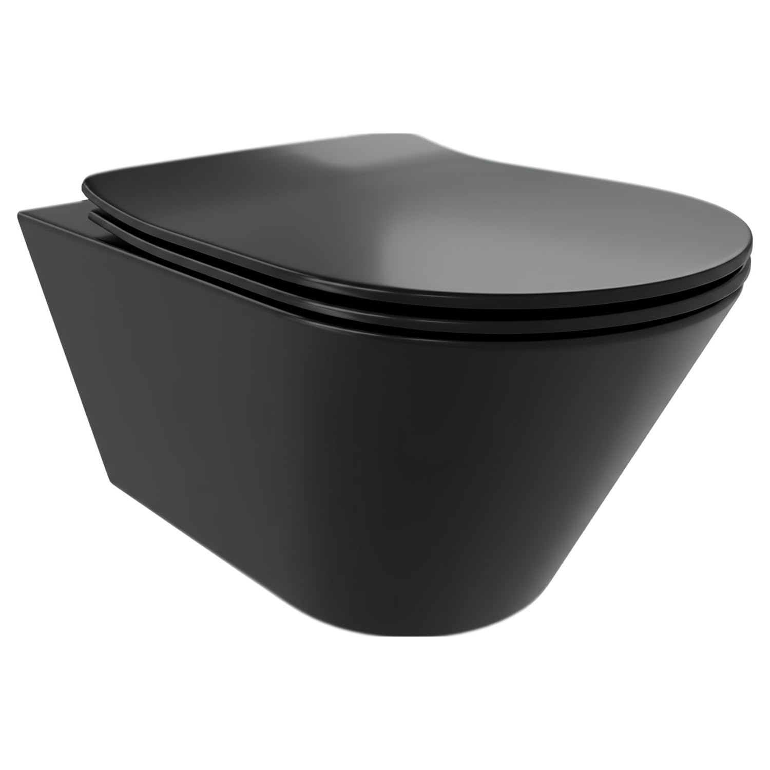 Bricozone Coppia Di Sanitari Sospesi In Ceramica Set Wc E Bidet Da Parete Design Moderno Con Copri Wc Soft Close E Finitura Opaca Ideali Per Bagno Contemporaneo Facili Da Pulire (Nero opaco)