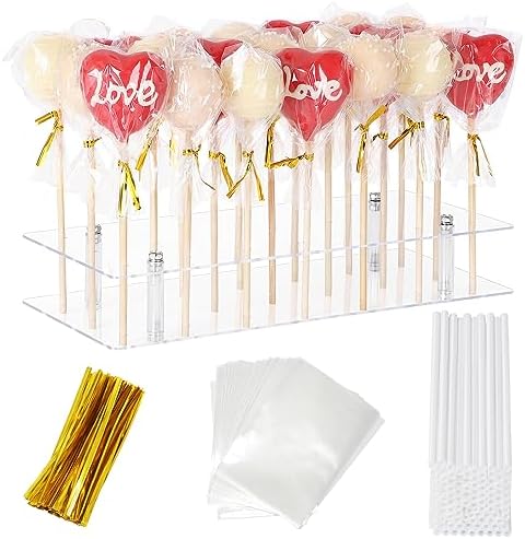 Cake Pop Stand with Sticks Kit, 21 Holes Lollipop Display Stand, ...
