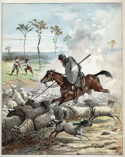 Pintura de Don Quijote en lienzo decorativo de 60x90cm para pared de hogar