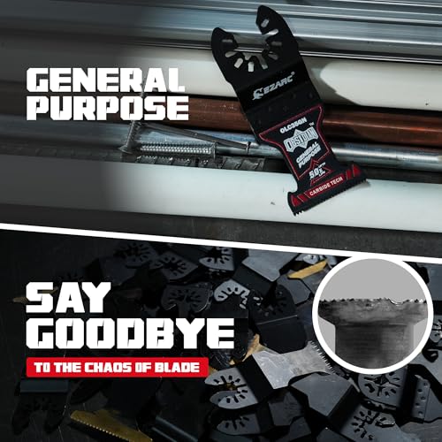 EZARC Obsidian Carbide Oscillating Multi Tool Blades, Multitool Blades Quick Release for Metal, Wood, Nails, Plaster, Drywall and PVC, 3-Pack 5 EZARC Obsidian Carbide Oscillating Multi Tool Blades, Multitool Blades Quick Release for Metal, Wood, Nails, Plaster, Drywall and PVC, 3-Pack - Image 5