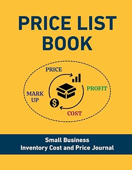 Price List Book Small Business Inventory Cost and Price Journal