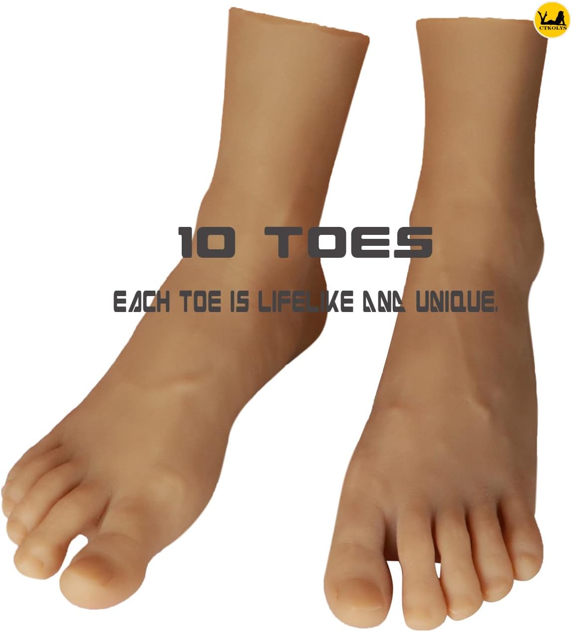 1 Pair Silicone Lifesize Male Mannequin Foot Display Jewerly Sandal Shoe Sock Display Art Sketch with Nail