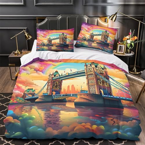 Funda nórdica arcoíris doble de 200x200cm con 2 fundas de almohada 4