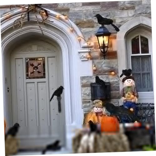 3 Cuervos Negros de Halloween con Plumas para Decoración de Casa 7