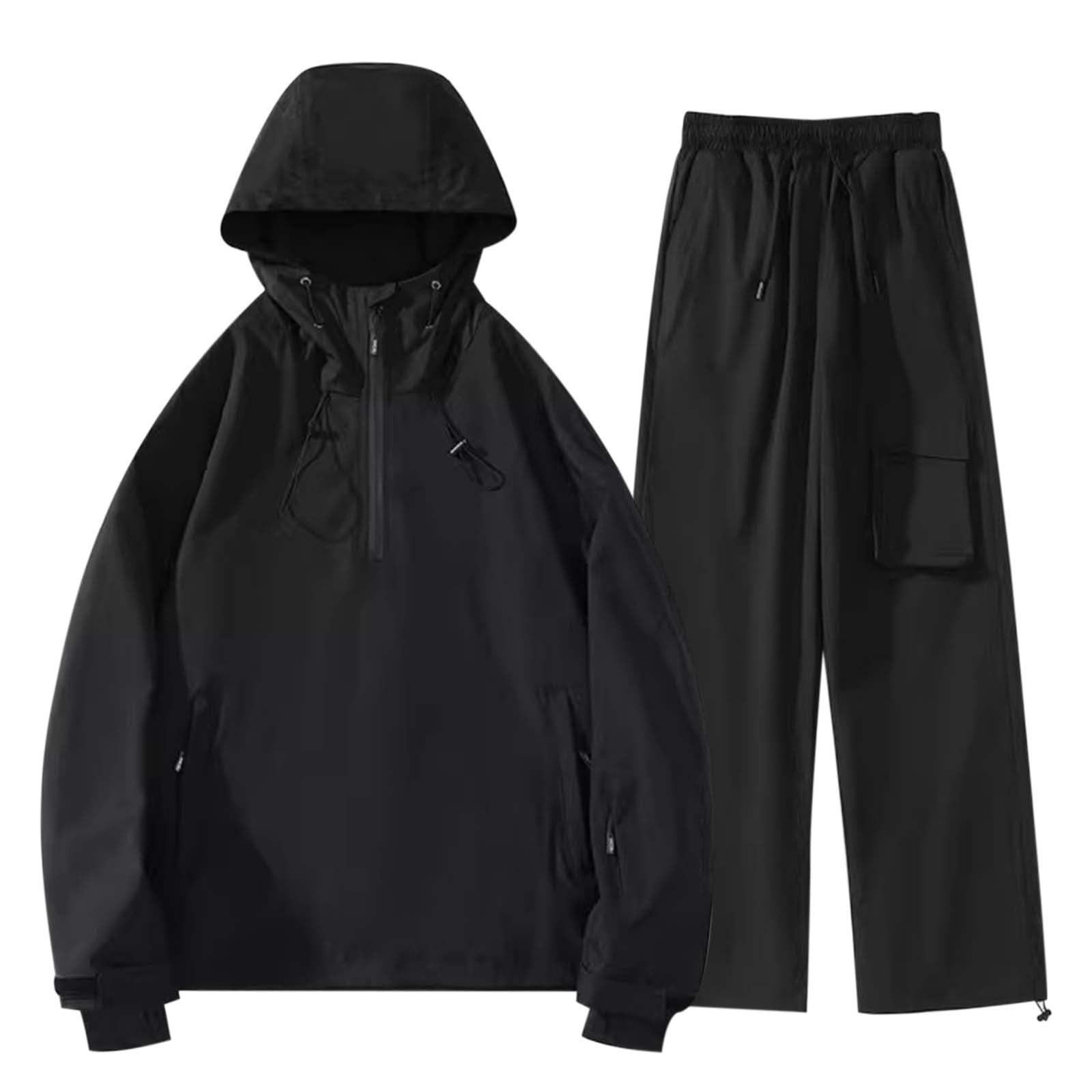 Tuta antipioggia da uomo e da donna di Velo Sport Tuta antipioggia unisex giacca antivento + pantaloni impermeabili set impermeabile 2 pezzi abbigliamento impermeabile giacca impermeabile + pantaloni