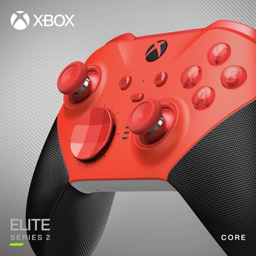 Xbox Manette sans Fil - Elite Series 2 – Core (Rouge) Series X, Series S, One, Windows 10 & 11, Android et iOS