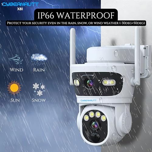 Image of XUGA - Cybernautt X8I 8MP 2 Lens PTZ Solar 4G Sim Outdoor CCTV Camera | Dual View | 355 | Night Vision | Motion Detection| Siren Alarm | 2 Way Audio | All Time Recording Feature | Use Air-tel 4G Sim