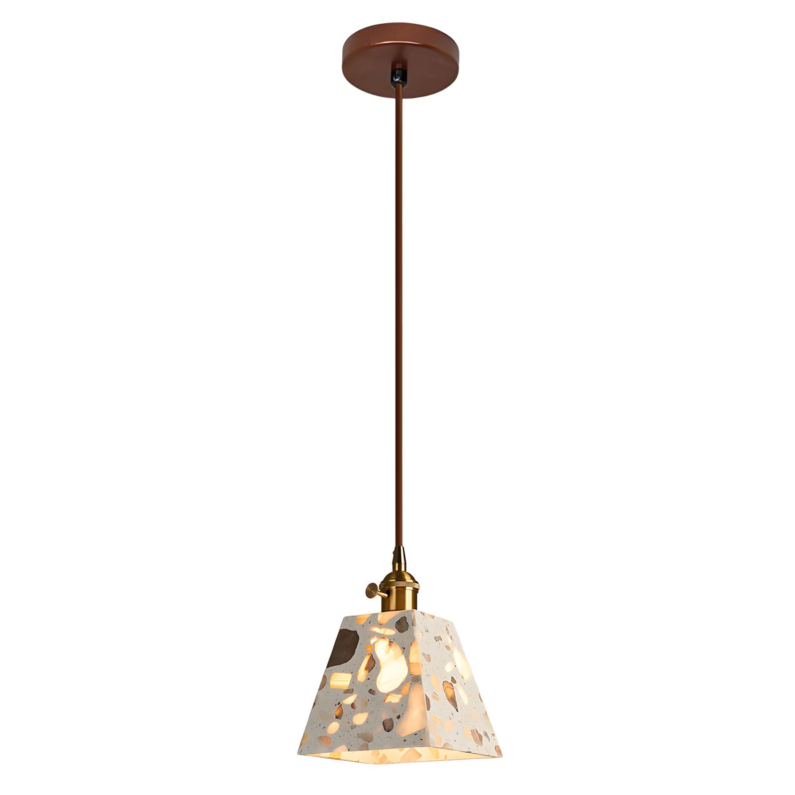 Lampada A Sospensione Terrazzo Con Base In Legno, A Orientabile
