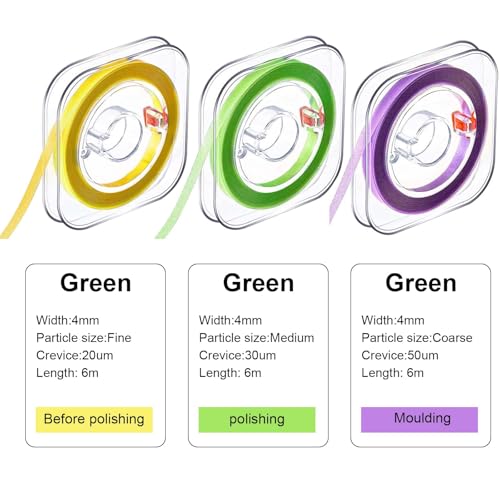 3 Rollen Zahn Schleifpapier Zahnschleifpapier, 20μm 30μm 50μm 6m/Rolls Dental Polierstreifen Dental Schleifstreifen, Zahnschleifpapier für Zahnzwischenraum Harz Zahn Polier Interdental Schleifwerkzeug