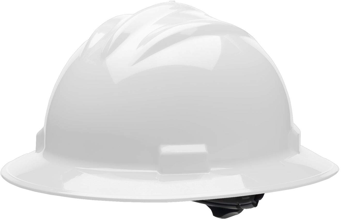 Bullard Standard Full Brim Hard Hat with 4 Pt Ratchet Suspension, White