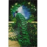 TOCARE 5D Full Diamond Painting Kits for Adults Large 40x60CM Green Peacock Home Wall Decor
