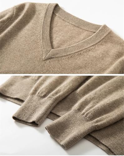 Men's V-Neck Sweaters Pullover Cashmere Sweater Casual Long Sleeve Officeblouse Knitted Tops Elephant ash XL3