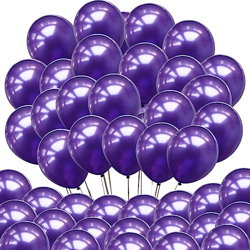 Image of Neo LOONS 100 pcs 5 inch Pearl Purple Premium Latex Balloons - Great for Kids, Adult Birthdays, Weddings, Receptions, Baby Showers, Water Fights, or Any Celebration