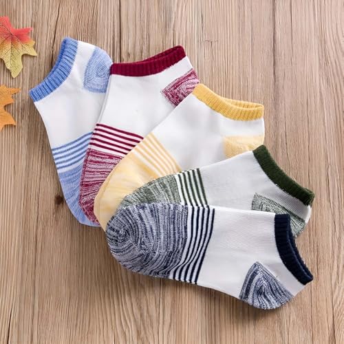 Image of MOMISY Men's Premium Cotton Cushion Ankle length Socks, (Multicolor) Pack of 5 (Free Size)