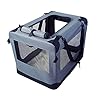 JESPET-Soft-Pet-Crates-Kennel-26-30-36-3-Door-Soft-Sided-Folding-Travel-Pet-Carrier-with-Straps-and-Fleece-Mat-for-Dogs-Cats-Rabbits-IndoorOutdoor-Use-with-Grey-Blue-Beige-Black Travel Pet Carrier with Straps