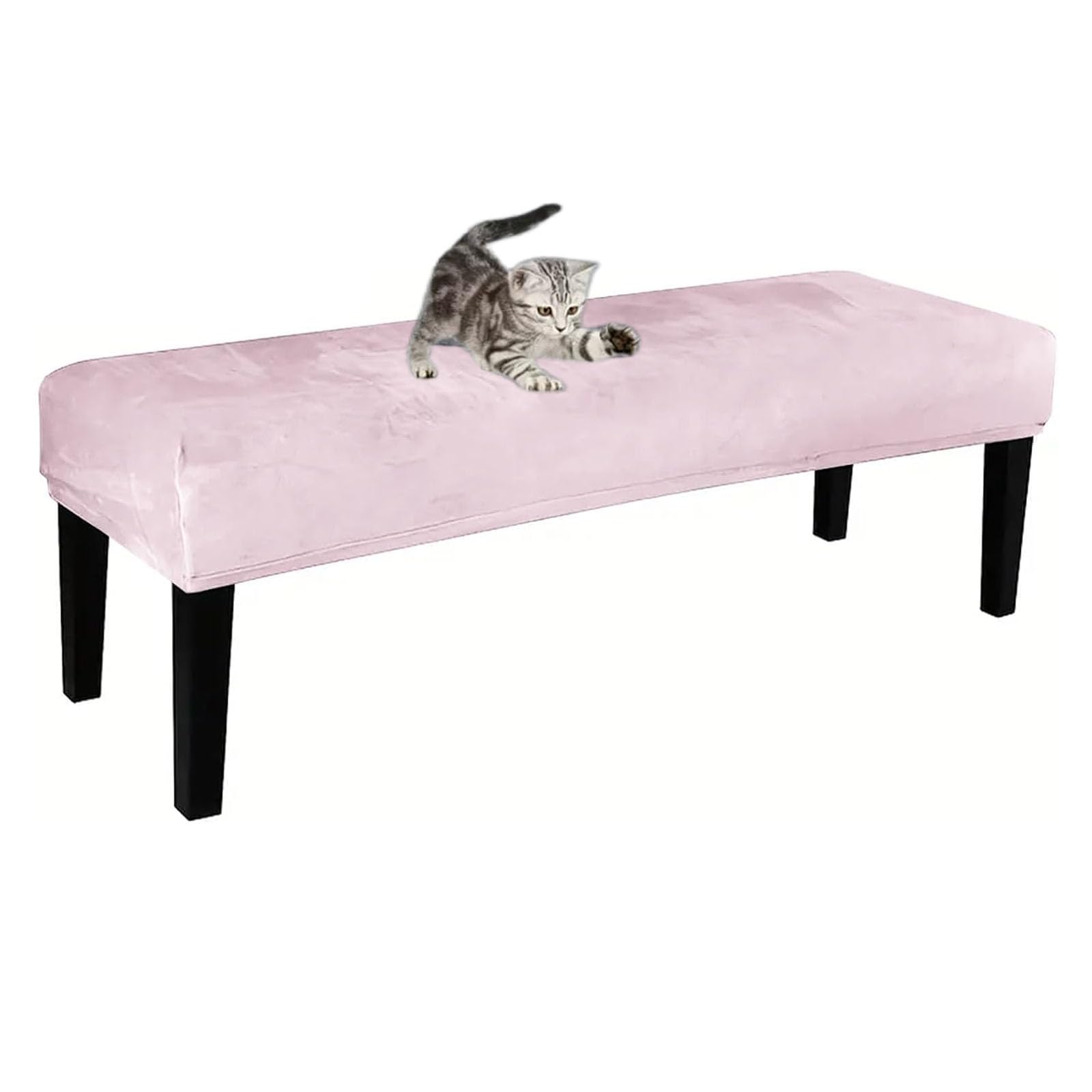 Housse de banc extensible en velours rose pour protéger les meubles
