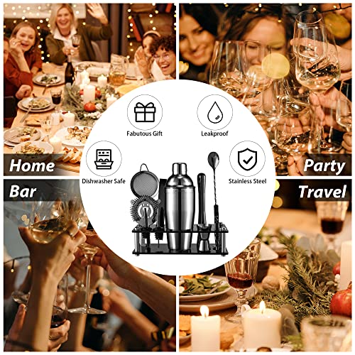 Delihom Cocktail Shaker Set, 10 Teiliges Barkeeper Set, Edelstahl Cocktail Making Set mit Acryl Ständer, Perfect… - Image 7
