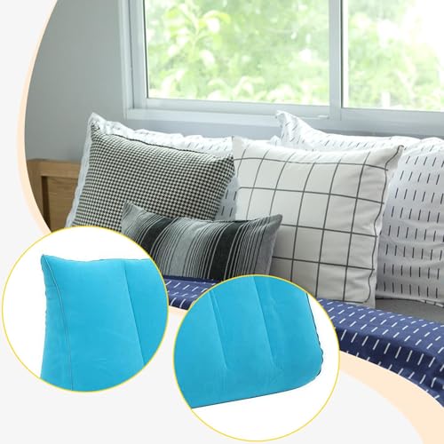 Image of Blow Up Cushion Wedge Pillow Compact Lightweight Multipurpose Triangle Shape Turquoise | Home & Garden | Bedding | Bed Pillows