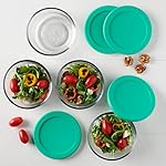 Anchor Hocking 2 Cup Glass Storage Containers with Lids, Set of 4 Glass Food Storage Containers with Mint SnugFit Lids - Image 3