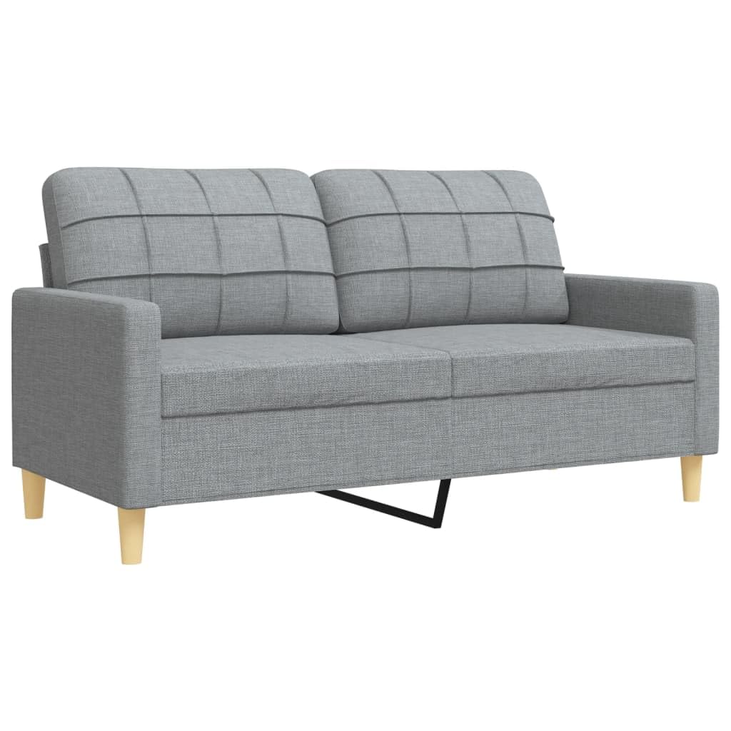 3-TLG. Sofagarnitur Hellgrau Stoff 226x77x80 cm Metallrahmen großzügige Polsterung Mini Schlafsofa Sessel 2-Sitzer 3-Sitzer Couch für Wohnzimmer Gästezimmer Büro Chill-Ecke