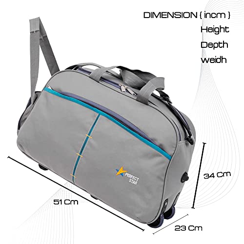 Image of Perfect Star Duffle Trolley Bags for Travel with Wheel 65 Litre Red Polyester