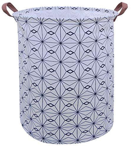 Image of ASKETAM Fabric Laundry Basket Canvas Laundry Hamper for Dirty Clothes Toy Organizer Kid Nursery Room Decor Basket(Small rhombus)
