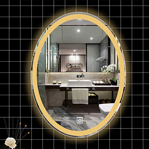 Miroir de salle de bain ovale rétroéclairé au design moderne et sécurisé