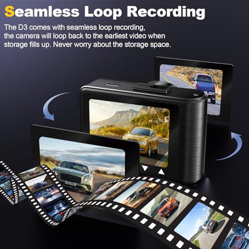 Sasinon Dash Camera, 4K/1080P Dash Cam Front Rear Built-In Wifi thumb #3
