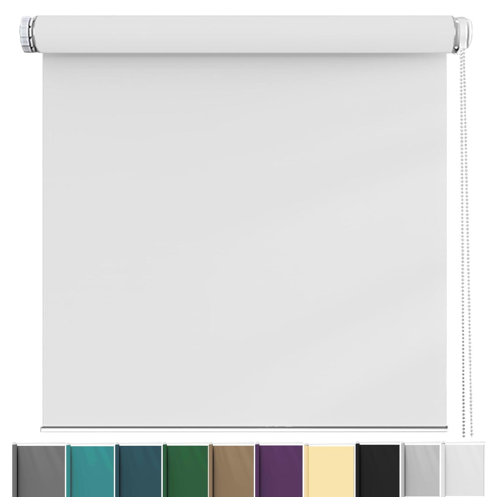 No Drill Blackout Blinds 95 x 190 cm Privacy Protection Easy to Install, Sleeptight Blackout Blind Easy Fit Fittings Included for Any Window, Loft, White