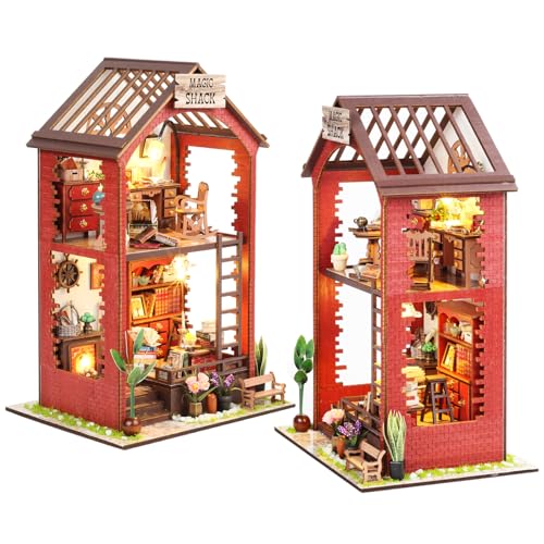 Lycidae Book Nook Kit für Erwachsene DIY Miniature House mit Licht – Ansicht 1