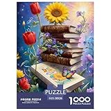 ■❤Anciens Livres et Fleurs Puzzles de haute qualité : nous sommes fiers de dire que tous nos puzzles sont produits en utilisant une technique de découpe de précision pour une finition semblable à celle d'une affiche. Cela garantit que votre puzzle terminé semble lisse et homogène, pour un résultat dont vous pouvez être fier.