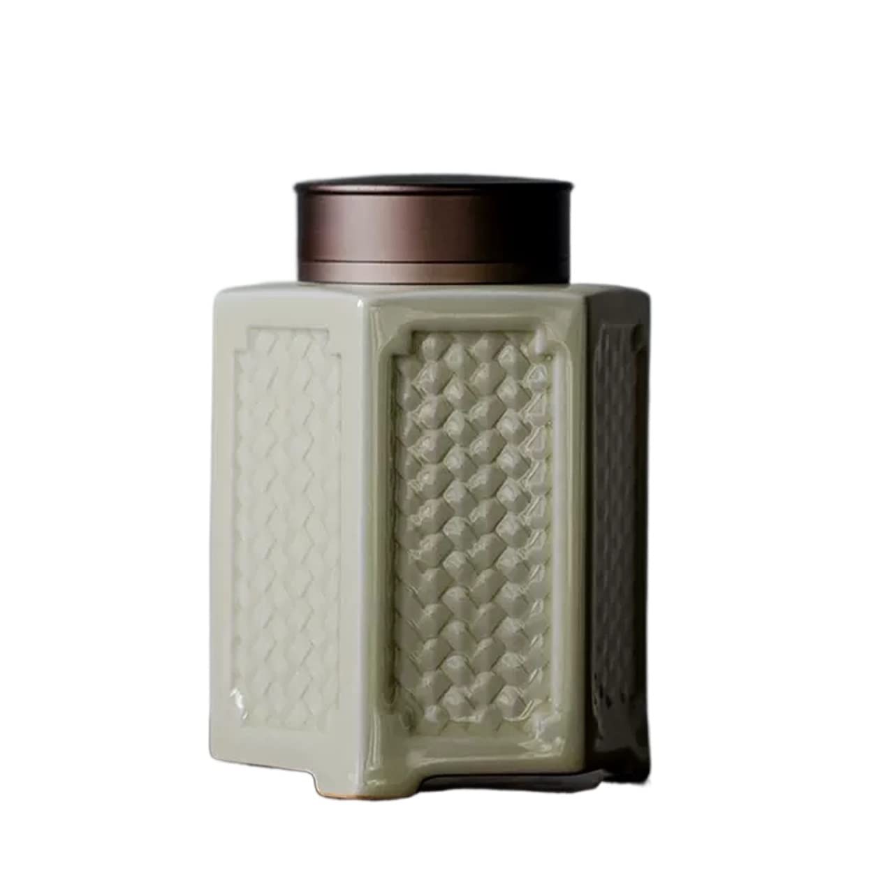 zhangrui1888 Tea Canister Chinese Ceramics Tea Tin Storage with Airtight Lid Canister for Loose, Porcelain Caddy, 550 ML Tea Storage