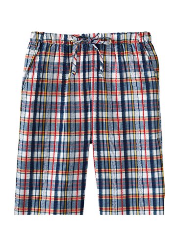 Seersucker Plaid Capri, Color Navy, Size Extra Large (2X), Navy, Size Extra Large (2X)