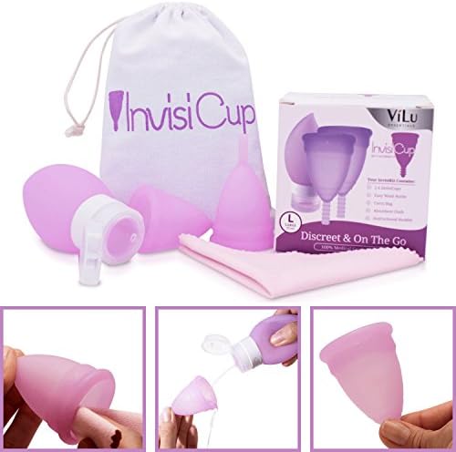 New Year Sale: InvisiCup Complete Menstrual Cup Kit with 2 Cups & Silicone Wash Bottle