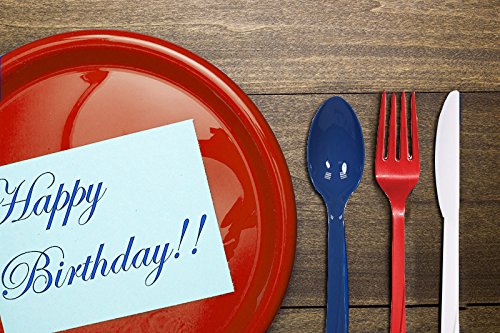 Tiger Chef Red White Blue American Flatware Party Supplies, Heavyweight Colored Plastic Silverware Includes 48 Forks, 48 Teaspoons, And 48 Knives (July 4Th, 144) #TOP2