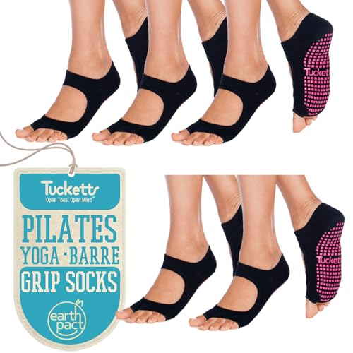 Tucketts Allegro Toeless Non-Slip Grip Socks - Anti Skid Yoga,
