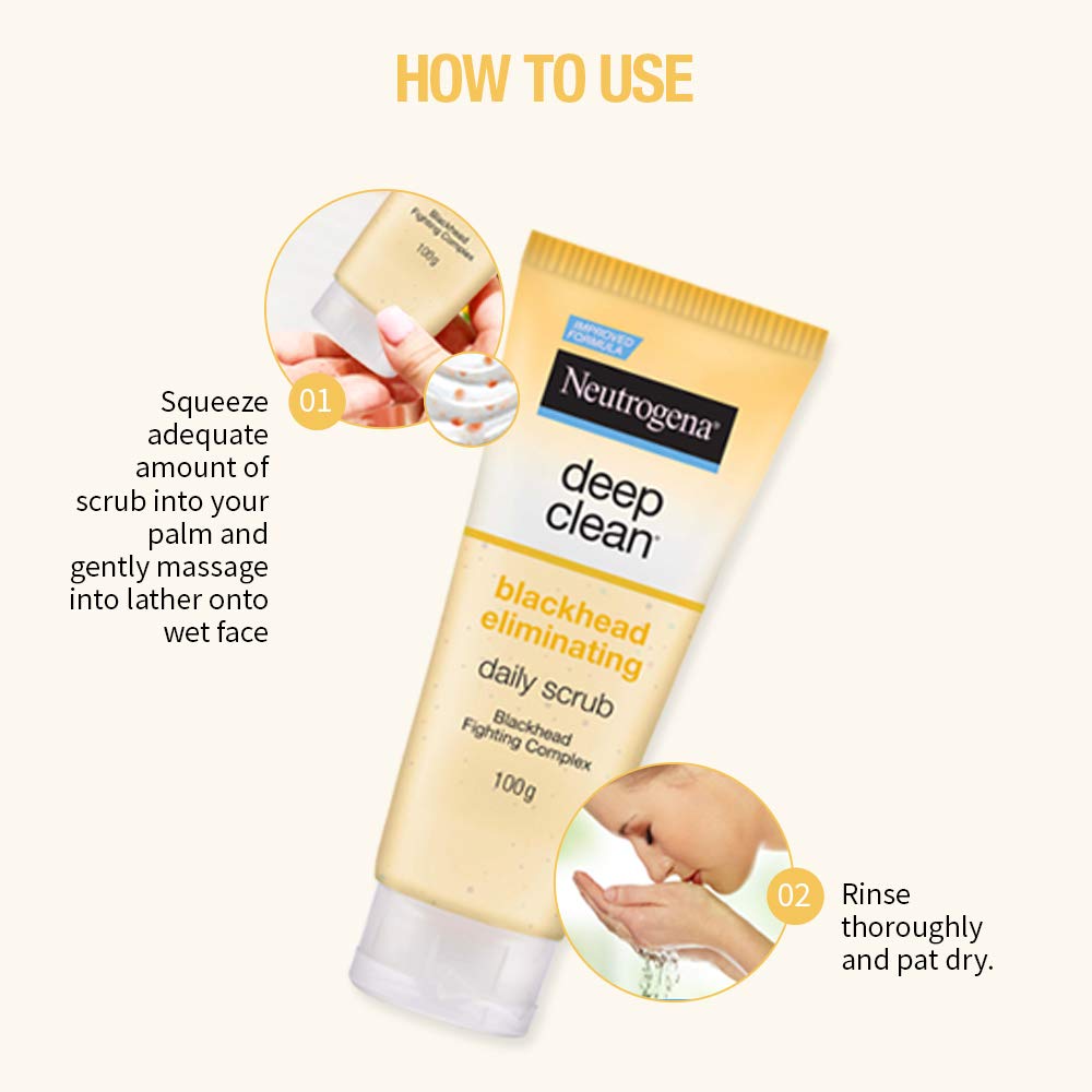 Neutrogena Deep Clean Scrub Blackhead Eliminating Daily Scrub For Face, 100g - Image 7 thumbnail