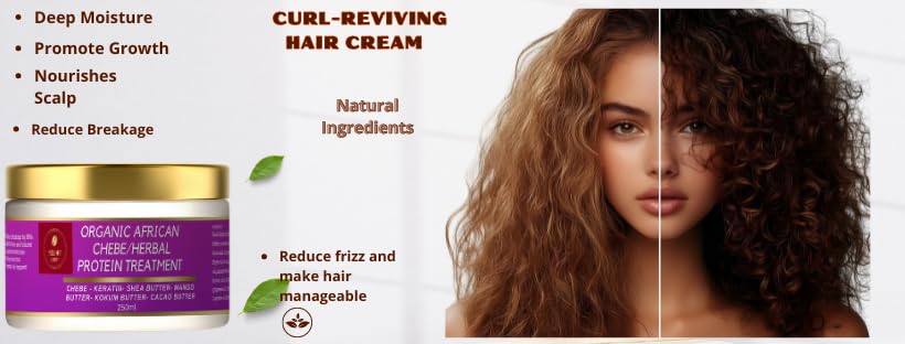 Chebe Deep Conditioner Protein Treatment, creamy rich texture formulated with naturals butters and Ayurvedics herbs. Provides Moisture, Hydration and Promote growth. 8oz(250ml) - Image 5