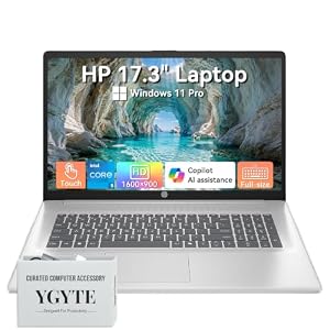 HP 17 Inch Laptop Touchscreen Computer, 17.3 HD+ Business Laptop AI PC, Intel Core 5(> i7-1355U, 10-Core), 64GB RAM 1TB SSD, Windows 11 Pro, Backlit Keyboard, USB-C (Displayport) & HDMI, Copilot Key
