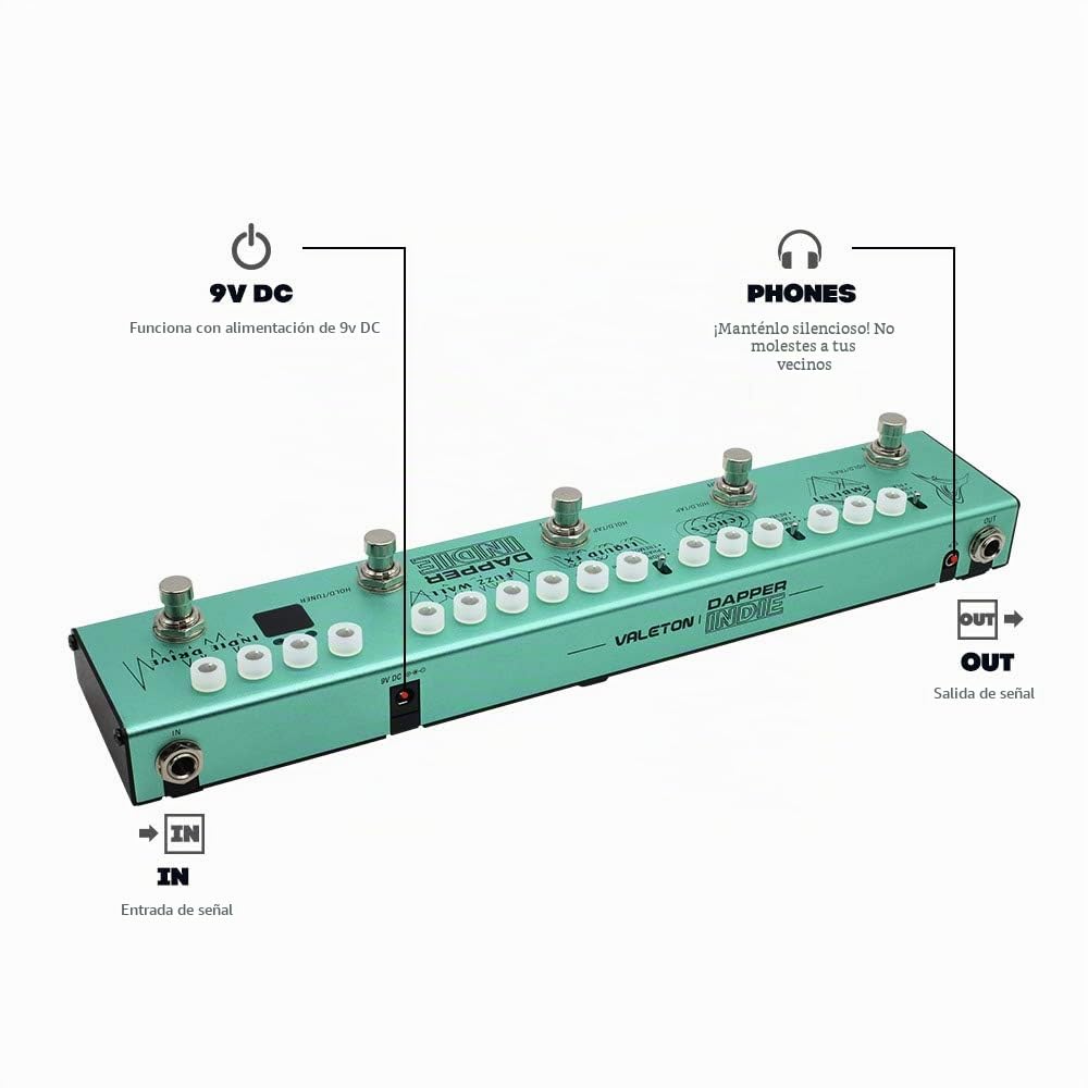 Amazon.com: Valeton Pedal de guitarra multiefectos Dapper Indie of