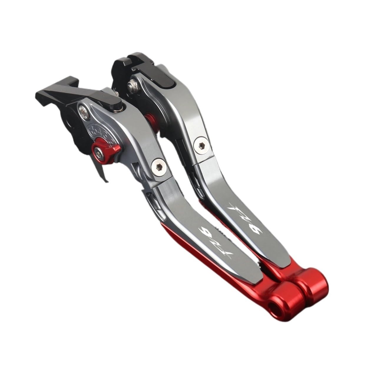 Zdgxfhsrh Gray-Red Motorcycle Brake Clutch Levers For Ya&Maha Fz6 Fz-6 2004-2010 Fz 6 Motorcycle Bre Lever Clutch Set Adjustable Folding Handle Guard Levers(Gray-Red)