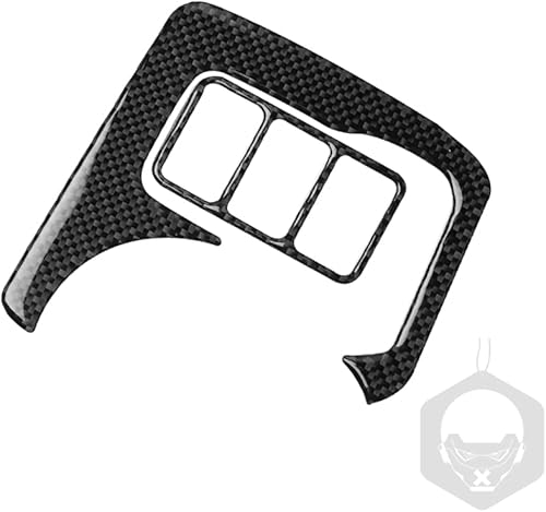 Miniatura 53 de Adhesivo para panel de palanca de cambios de consola central de automóvil, decoración de fibra de carbono suave real, interior de automóvil rojo