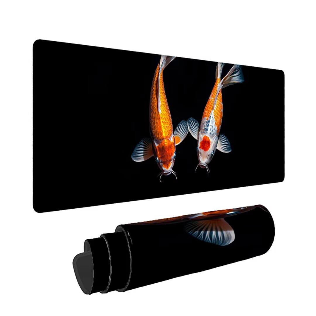 Podkładka pod mysz do gier XXL - 1400x600x3mm - zwierzęta duża antypoślizgowa podkładka pod klawiaturę biurową ze zszytymi krawędziami, czarna duża podkładka pod mysz do gier do biura i domu, poprawia