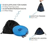 Toozey Wasserdicht Schleppleine für Hunde, 5m/10m/15m/20m - Robuste & Reißfeste Hundeleine mit Handschlaufe und Karabiner, Wetterfest Trainingsleine für Große bis Kleine Hunde, Blau