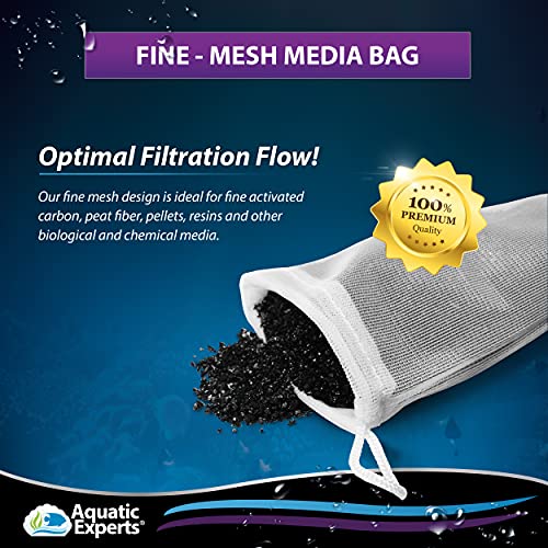 Mesh Filter Media Drawstring Bags - Pouches Are Ideal Aquarium Filtration (Fine, 3"X 8" - 8 Pack) #TOP1