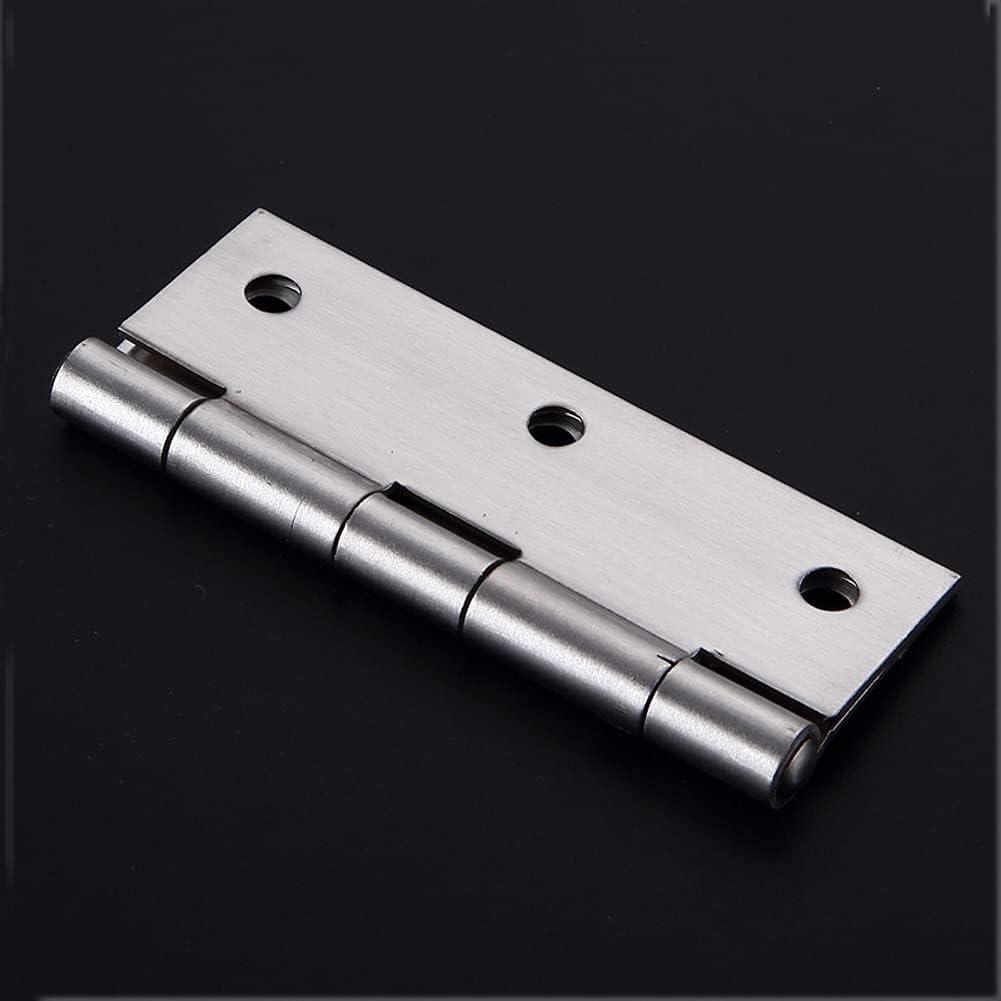 Cretty-Meet 2 Sets Replacement Door Hinges 3 Inch Stainless Steel Folding Butt Hinges Strong Solid Hinges with 12pcs Screws for Door Case Lid Wooden Box Chest (Silver) - Image 4