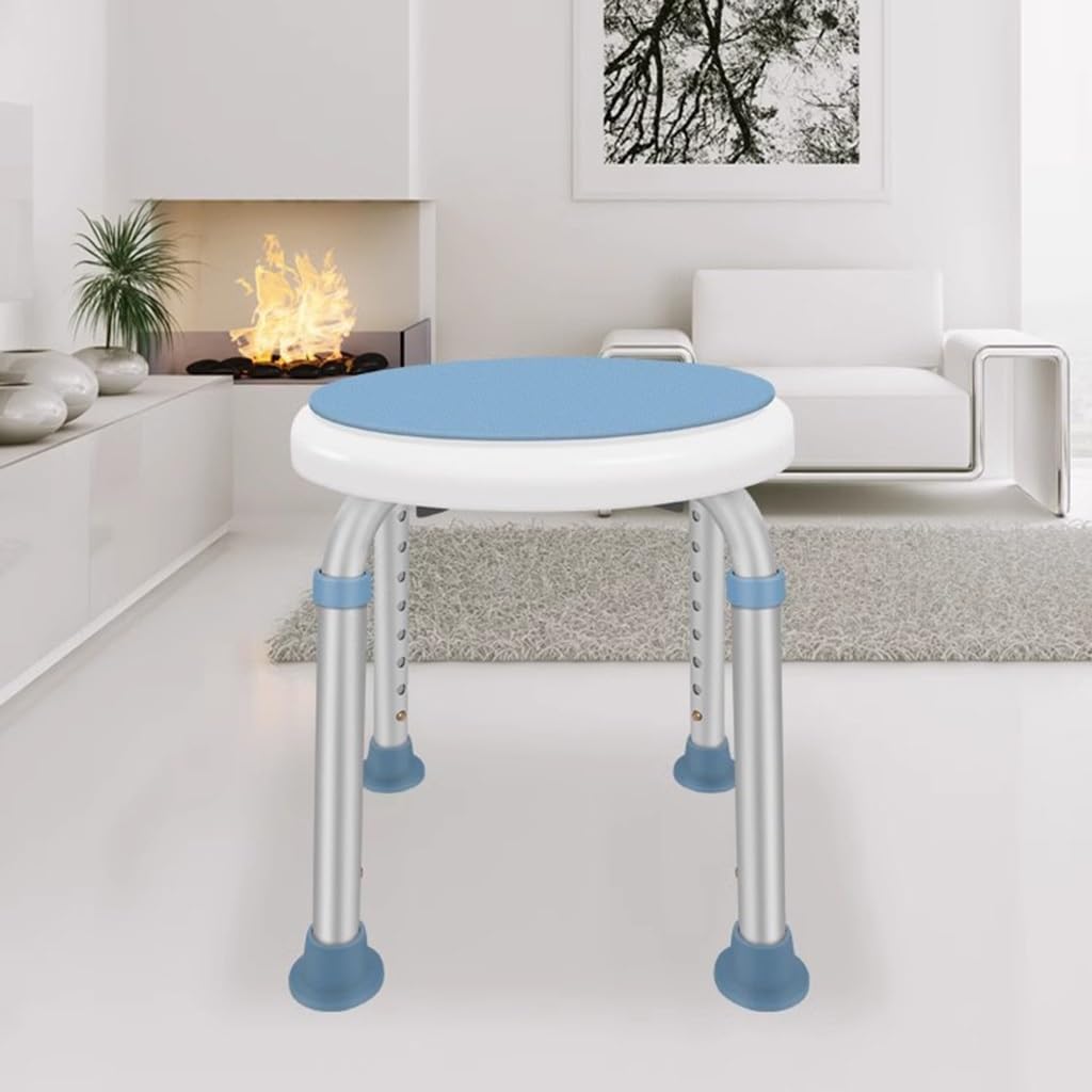 Silla de ducha giratoria de 360 ​​grados, taburete de ducha de altura ajustable, banco de asiento de bañera con puntas de goma antideslizantes, for personas mayores, discapacitados, discapacitados, he