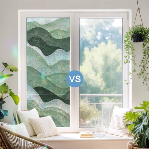 Película para ventana privacidad arcoíris verde salvia miniatura 6