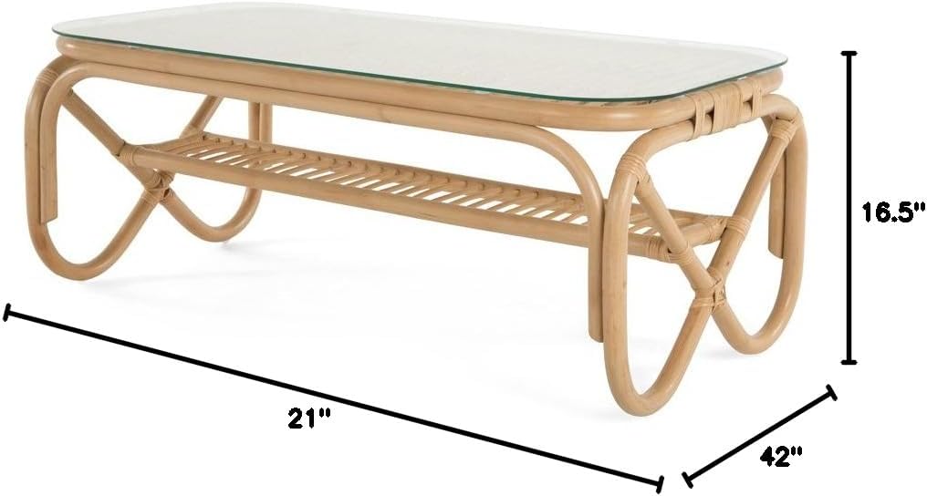 KOUBOO Rattan Coffe Coffee Table, Natural