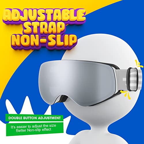 Easyoung Kids Ski Goggles, Kids Snowboard Goggles For Boys Girls Age 3-14, Kids Snowboarding Goggles #TOP3